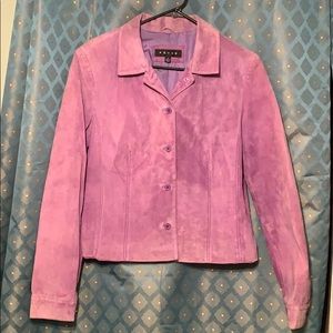Purple genuine suede leather jacket/blazer. Size 8